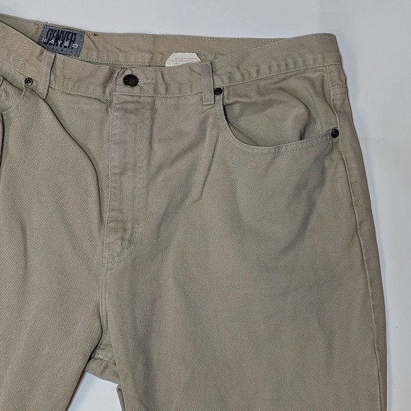 Vintage Denver Hayes Mens Cream Work Jean Pants 36/34 Straight  Leg - Picture 4 of 11